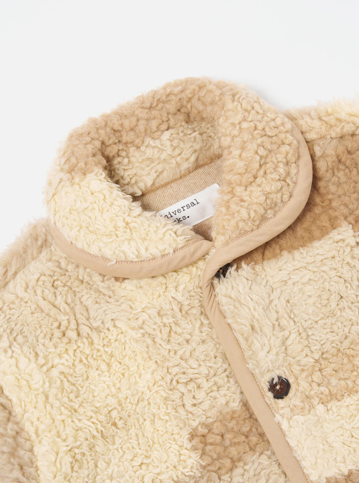 Lancaster Jacket in Sand Patchwork Fleece - Image 8