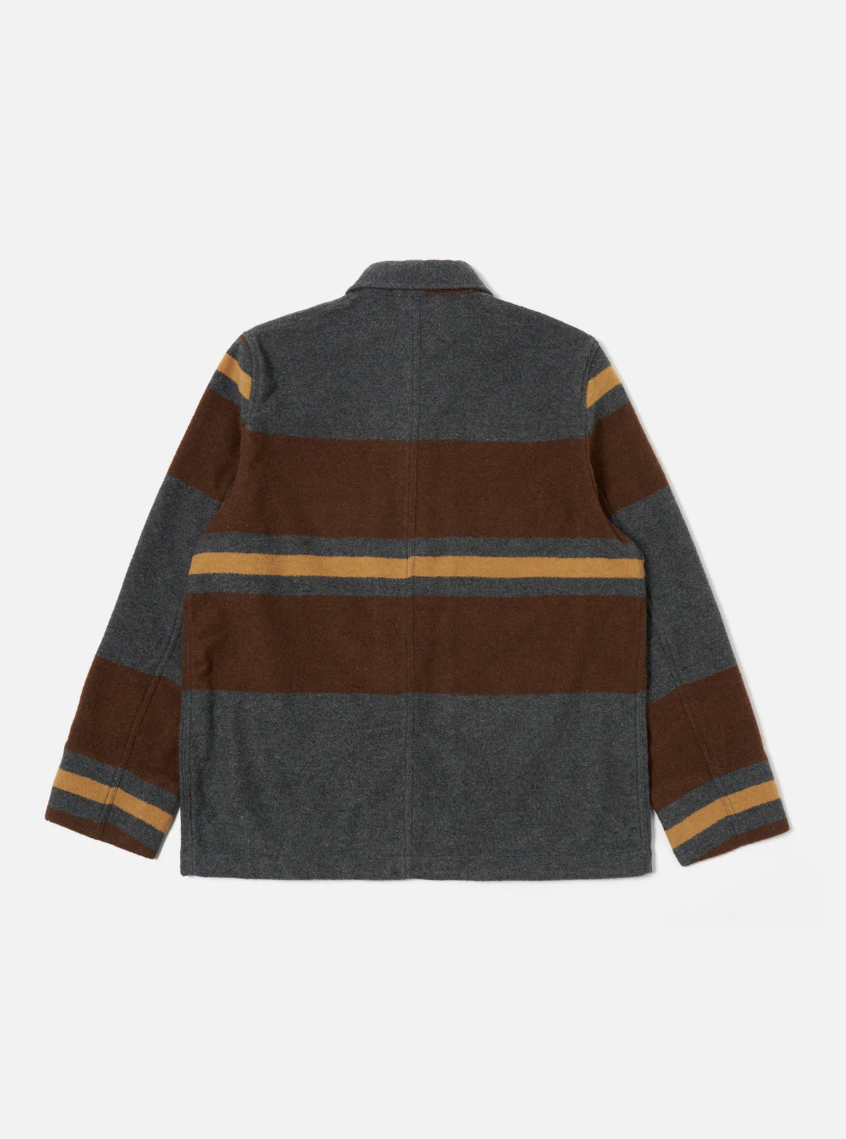 Merchant Jacket in Charcoal Stripe Blanket Wool Mix - Image 8