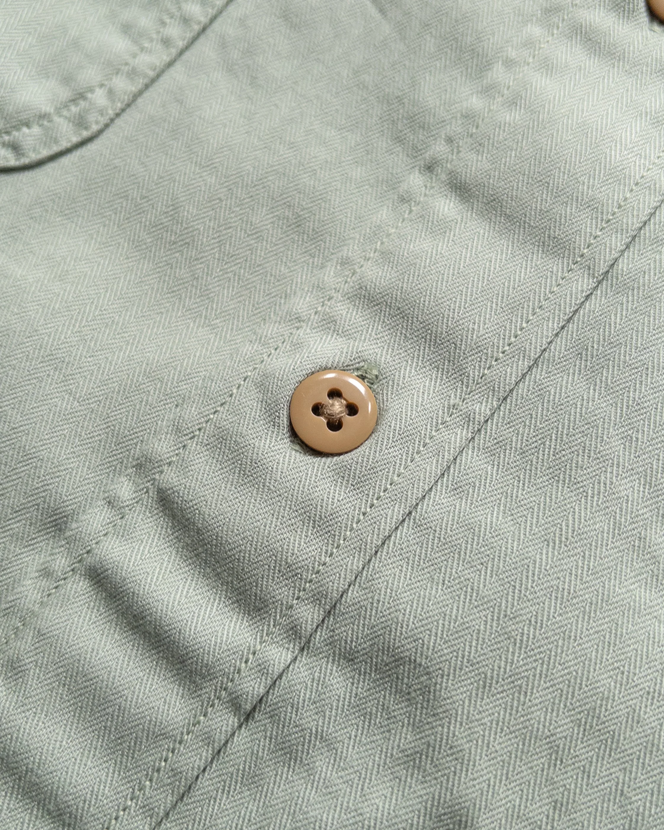 Cotton HBT Officers Shirt in Sage - Image 3